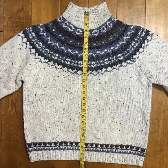 Vintage Croft & Barrow Nordic Fair Isle Wool Blend Sweater M Chunky Knit Cozy - Picture 6 of 8